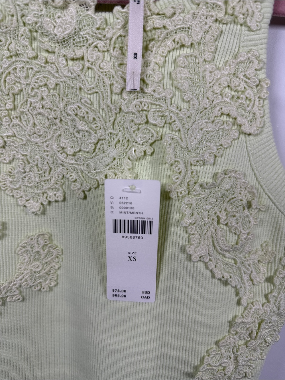 ANTHROPOLOGIE | BNWT Pippah Lace Appliqué Tank Size XS - Picture 4 of 7